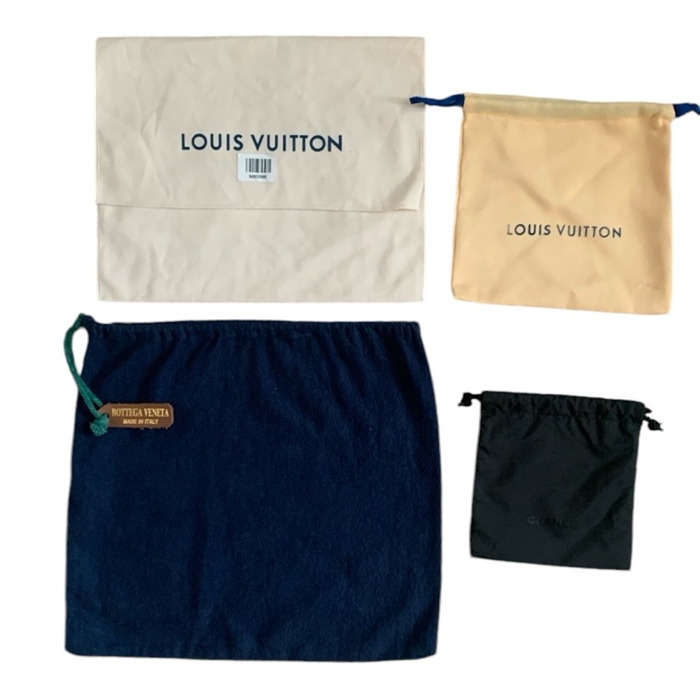 Lot of 4 Designer Dust Bags Chanel,Louis Vuitton,Bottega Veneta